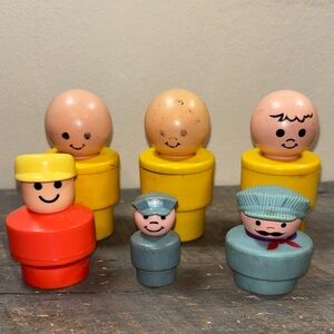 Vintage Fisher Price Little People Dolls Set - bundle of 6 assorted